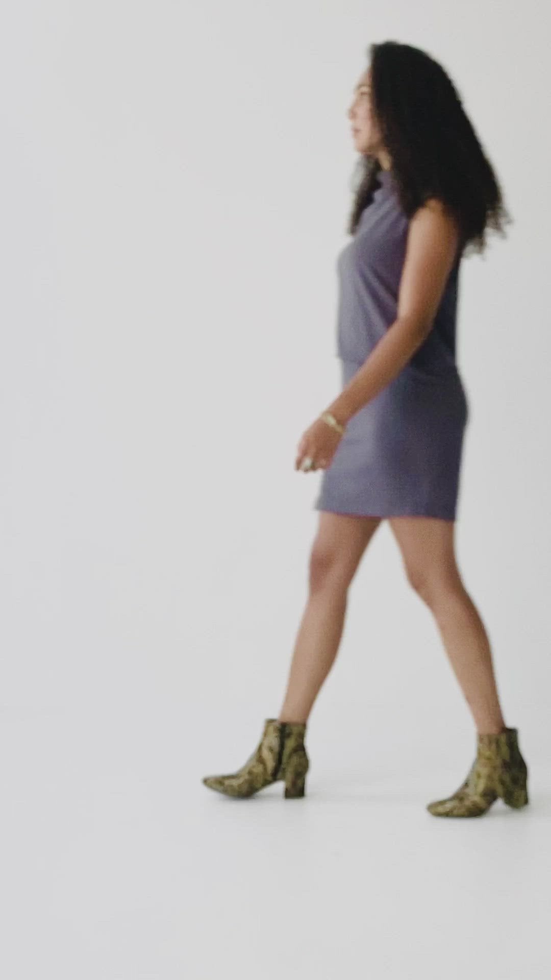 Everyday Sabbatical Sleeveless Dress — flattering draped waist, capped shoulder, faux-wrap skirt.