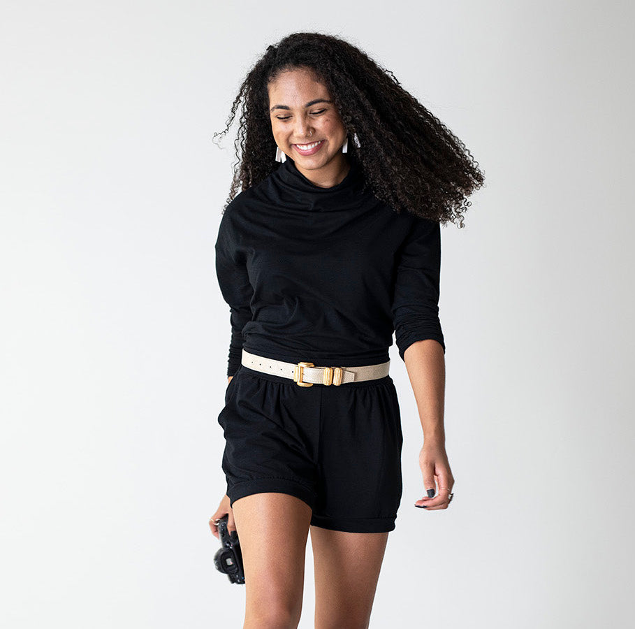 Everyday Sabbatical long-sleeve top — soft, breathable, wrinkle-resistant.