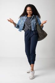 Everyday Sabbatical off-shoulder top — soft, wrinkle-resistant, flattering neckline.